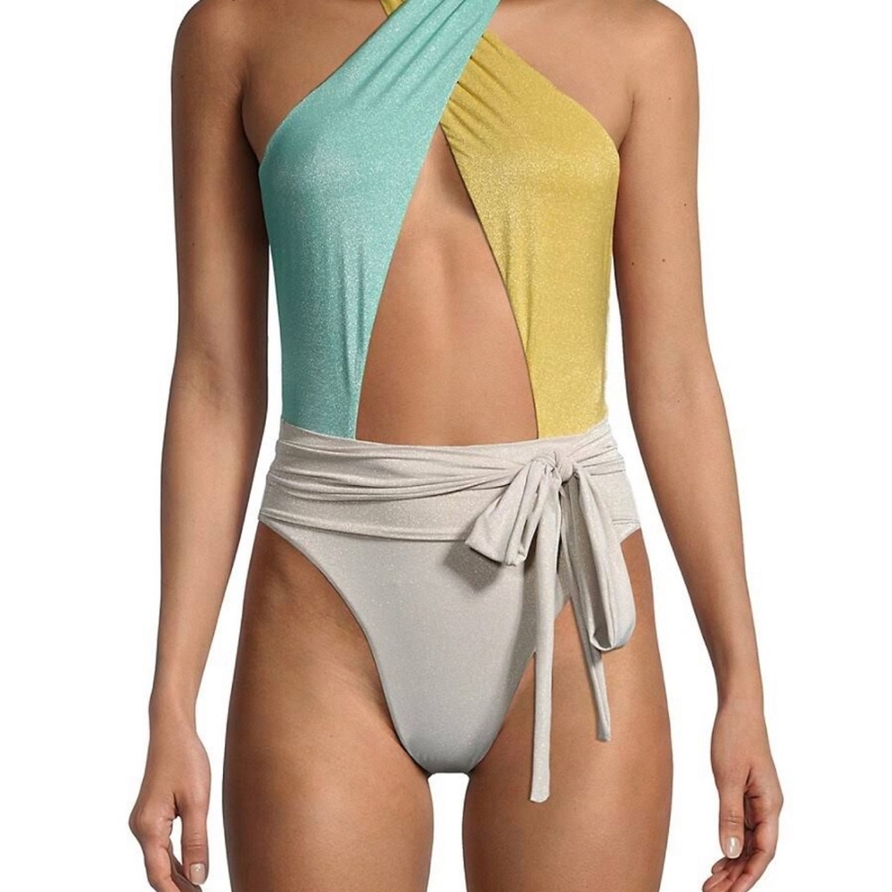PQ Alex Metallic One-Piece Swimsuit size M New